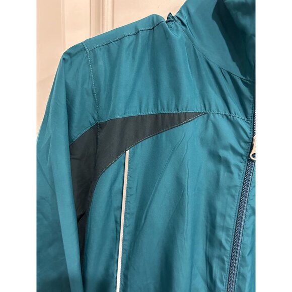 Aerie Fit Womens Teal Dark Gray Full Zip Lightweight Jacket Sz Large - Picture 5 of 11